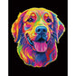 Diamond Dotz Rolled Flock Canvas – Neon Golden Retriever – 35 x 46cm