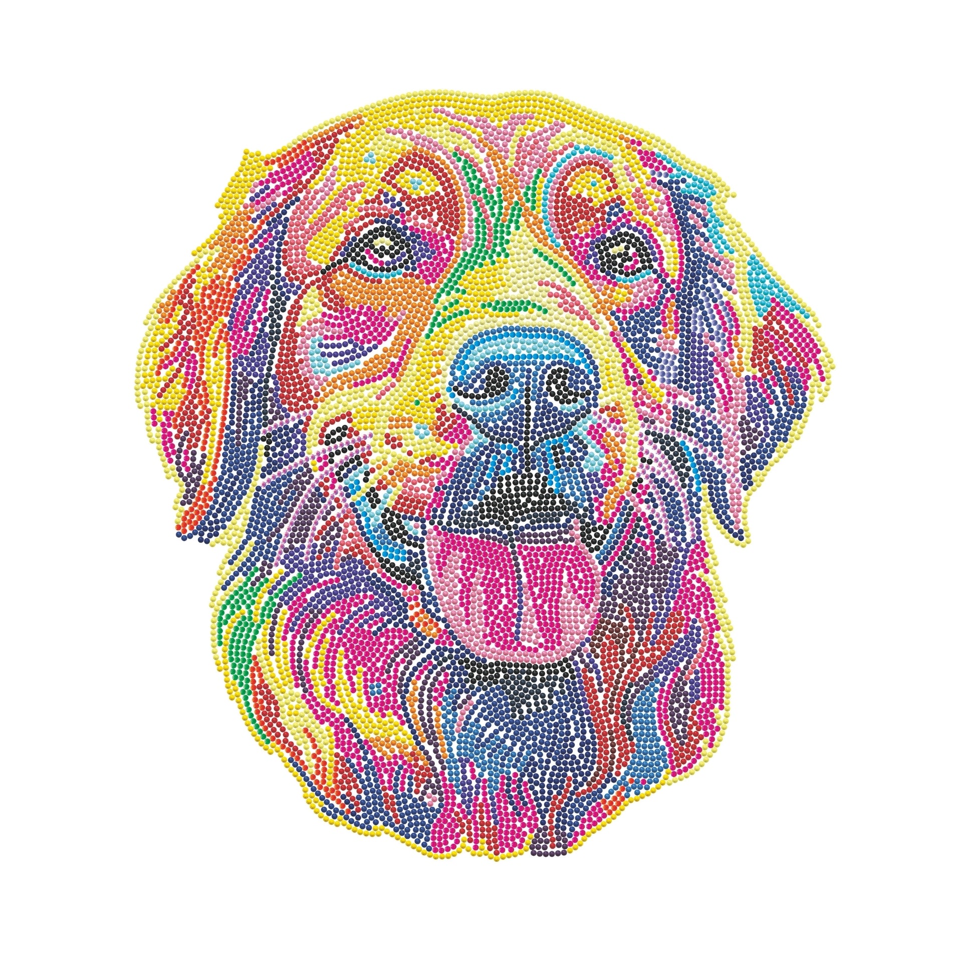 Diamond Dotz Rolled Flock Canvas – Neon Golden Retriever – 35 x 46cm