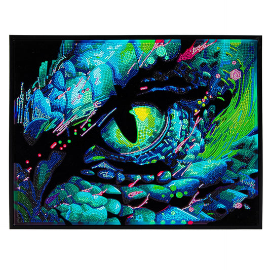 Diamond Dotz Rolled Flock Canvas – Neon Dragon Eye – 35 x 46cm