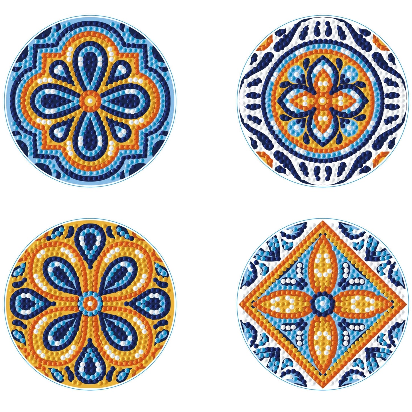 Diamond Dotz Coaster Set – Portuguese Tiles – 4 Pack (10 x 10cm)