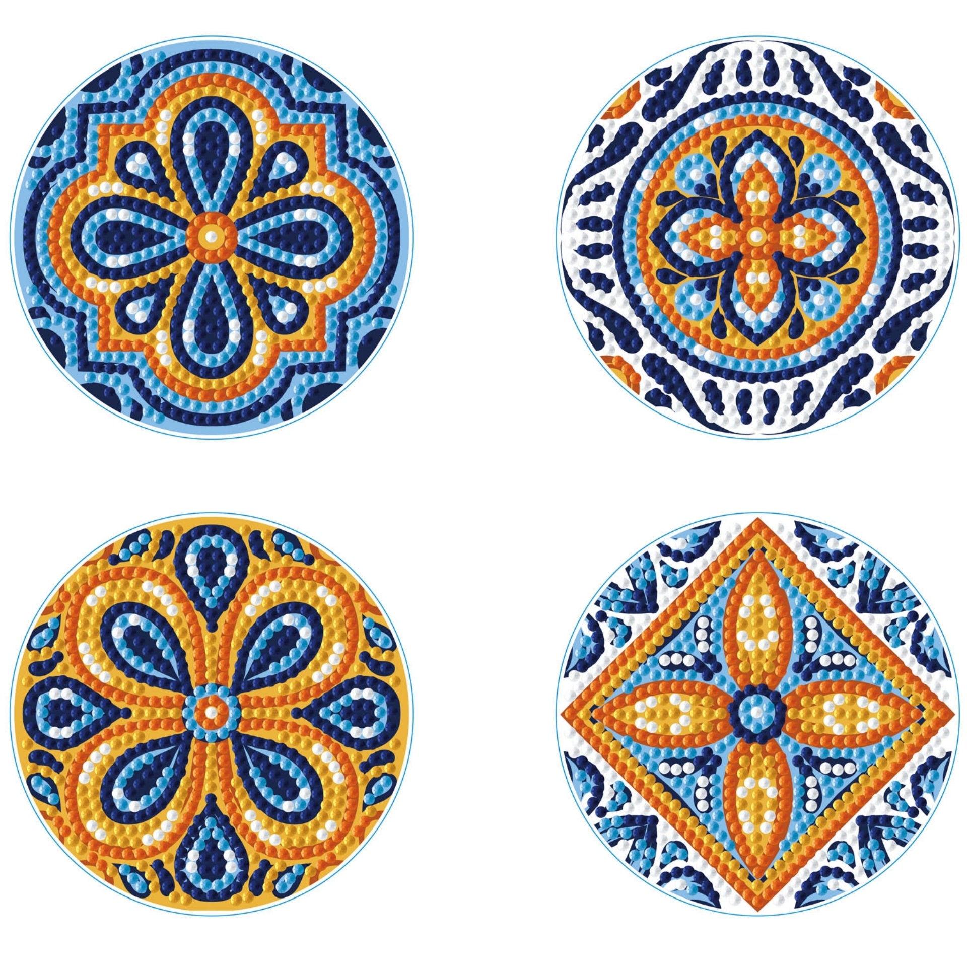 Diamond Dotz Coaster Set – Portuguese Tiles – 4 Pack (10 x 10cm)
