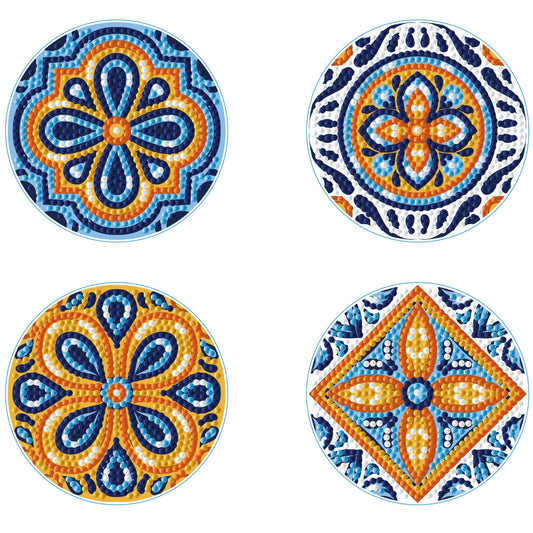 Diamond Dotz Coaster Set – Portuguese Tiles – 4 Pack (10 x 10cm)