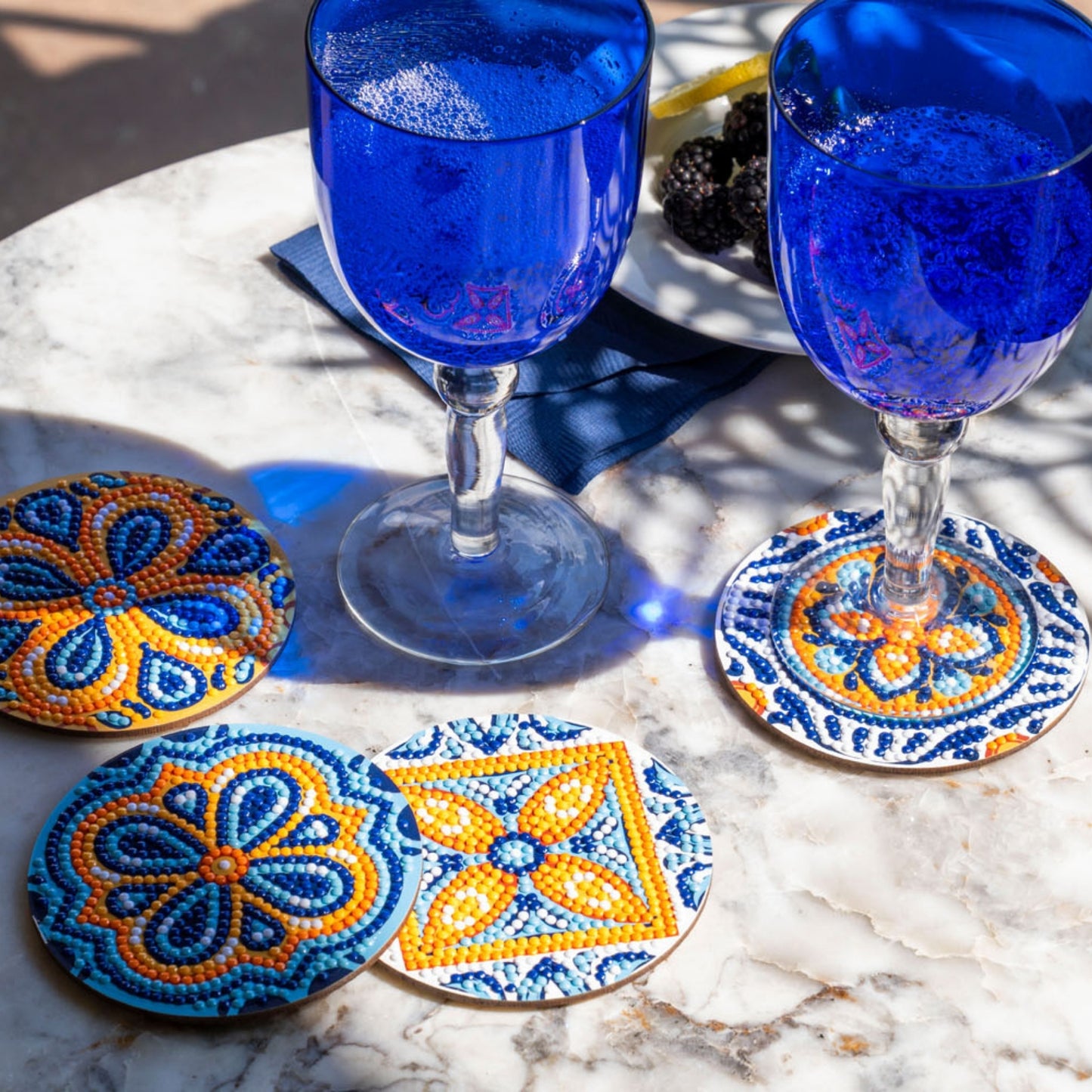 Diamond Dotz Coaster Set – Portuguese Tiles – 4 Pack (10 x 10cm)