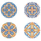 Diamond Dotz Coaster Set – Portuguese Tiles – 4 Pack (10 x 10cm)