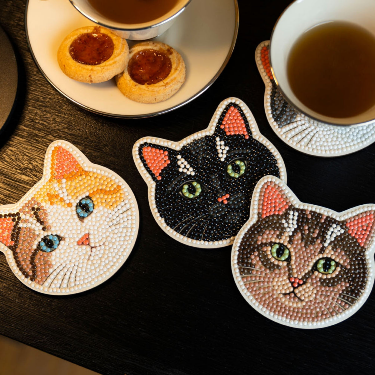 Diamond Dotz Coaster Set – Cats – 4 Pack (10 x 10cm)