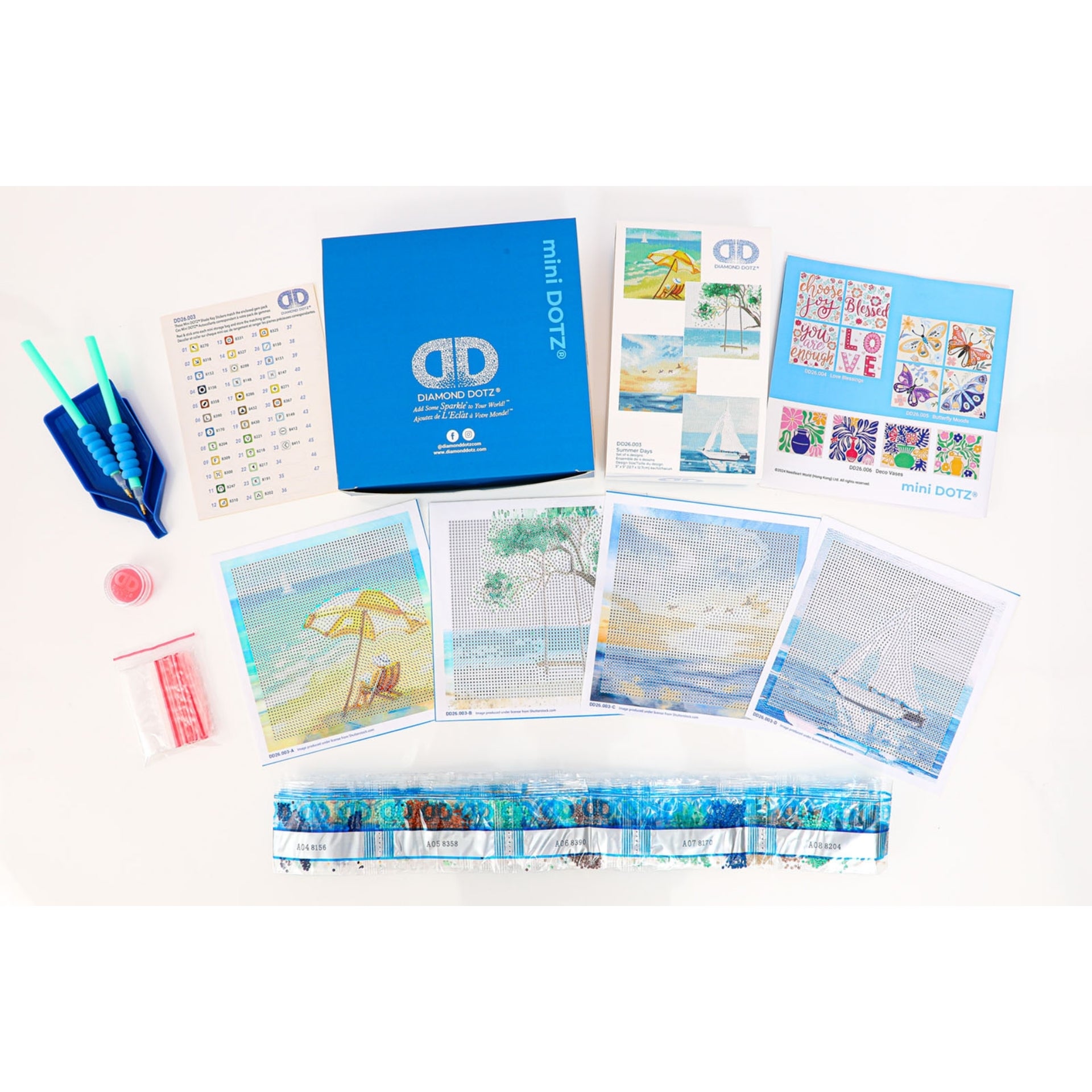 Diamond Dotz Mini Dotz Set – Summer Days – 4 Pack (13 x 13cm)