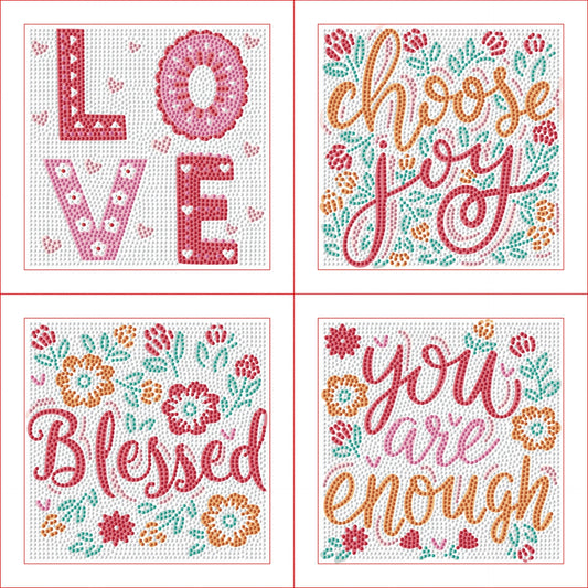 Diamond Dotz Mini Dotz Set – Love Blessings – 4 Pack (13 x 13cm)