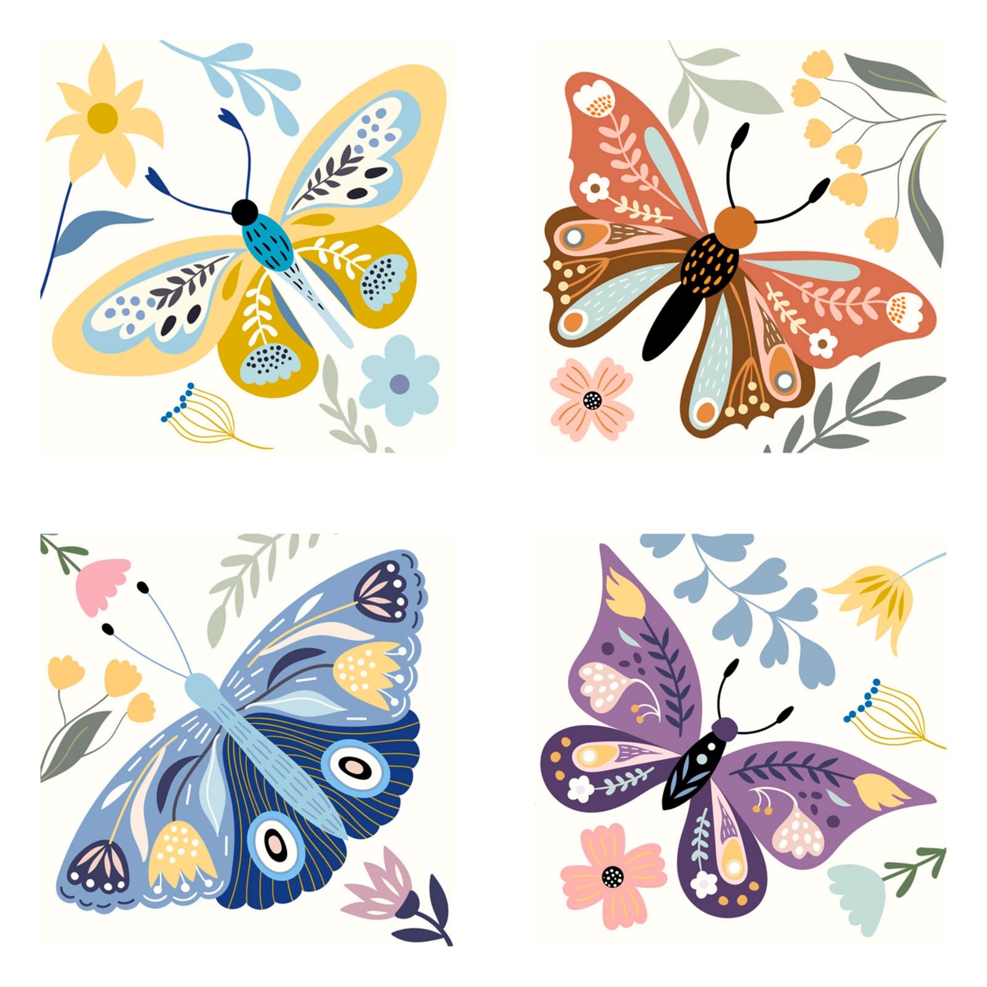 Diamond Dotz Mini Dotz Set – Butterfly Moods – 4 Pack (13 x 13cm)