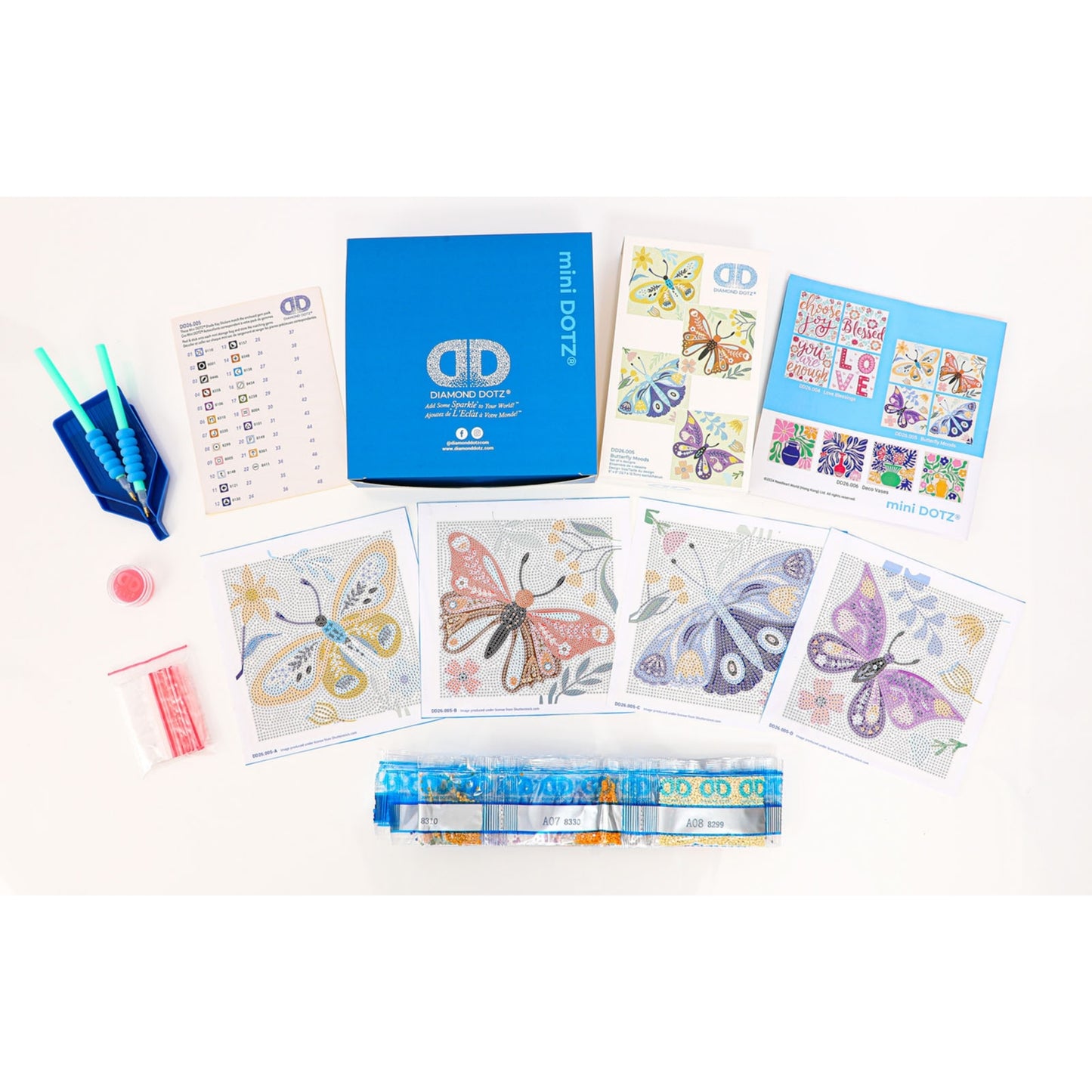 Diamond Dotz Mini Dotz Set – Butterfly Moods – 4 Pack (13 x 13cm)