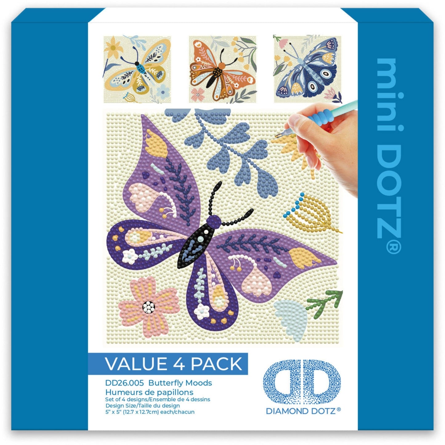 Diamond Dotz Mini Dotz Set – Butterfly Moods – 4 Pack (13 x 13cm)