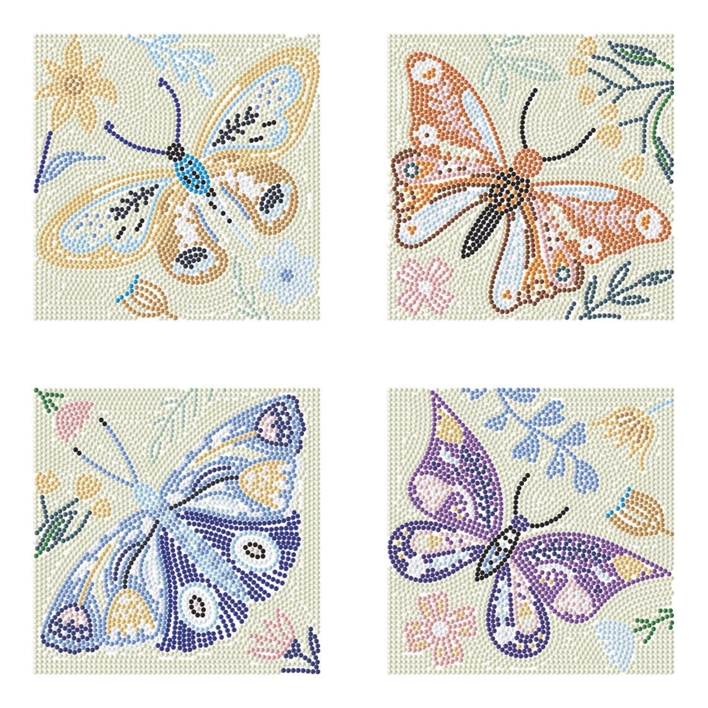 Diamond Dotz Mini Dotz Set – Butterfly Moods – 4 Pack (13 x 13cm)