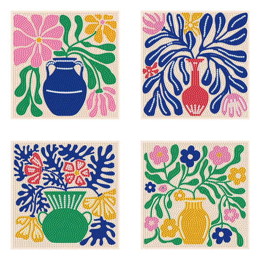 Diamond Dotz Mini Dotz Set – Deco Vases – 4 Pack (13 x 13cm)