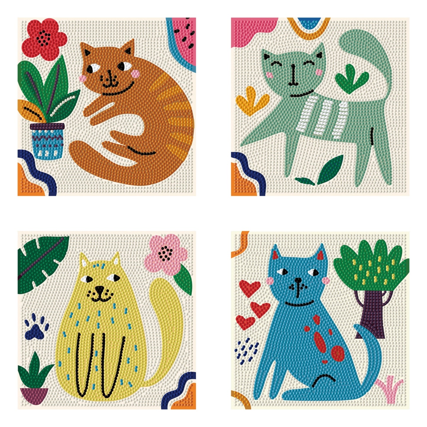 Diamond Dotz Mini Dotz Set – I love Cats – 4 Pack (13 x 13cm)