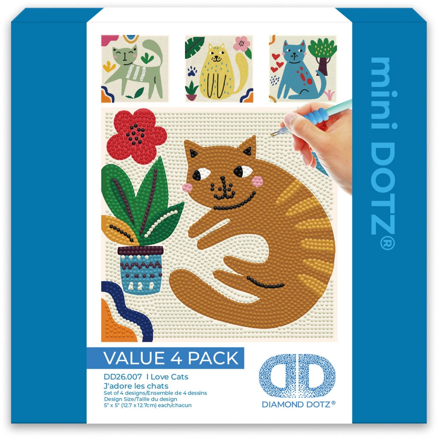 Diamond Dotz Mini Dotz Set – I love Cats – 4 Pack (13 x 13cm)