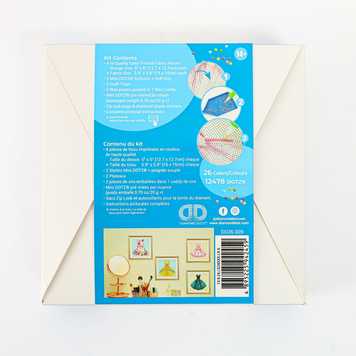 Diamond Dotz Mini Dotz Set – Party Dresses – 4 Pack (13 x 13cm)