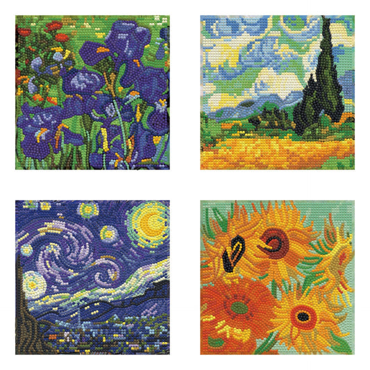 Diamond Dotz Mini Dotz Set – Van Gogh Quartet – 4 Pack (13 x 13cm)