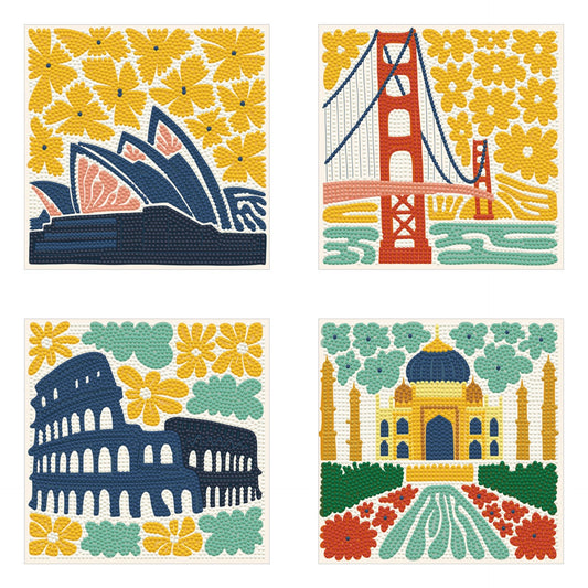 Diamond Dotz Mini Dotz Set – Landmarks of Distinction – 4 Pack (13 x 13cm)