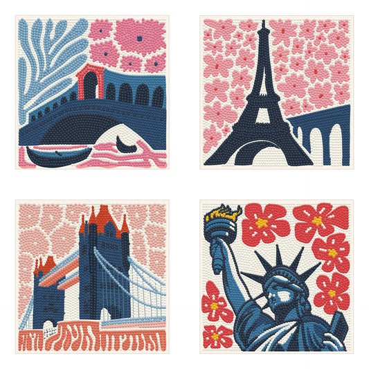 Diamond Dotz Mini Dotz Set – Landmarks of Endearment – 4 Pack (13 x 13cm)