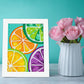 Diamond Dotz Stretched Canvas – Citrus Splash – 15 x 20cm
