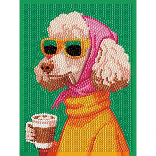 Diamond Dotz Stretched Canvas – Retro Poodle – 15 x 20cm