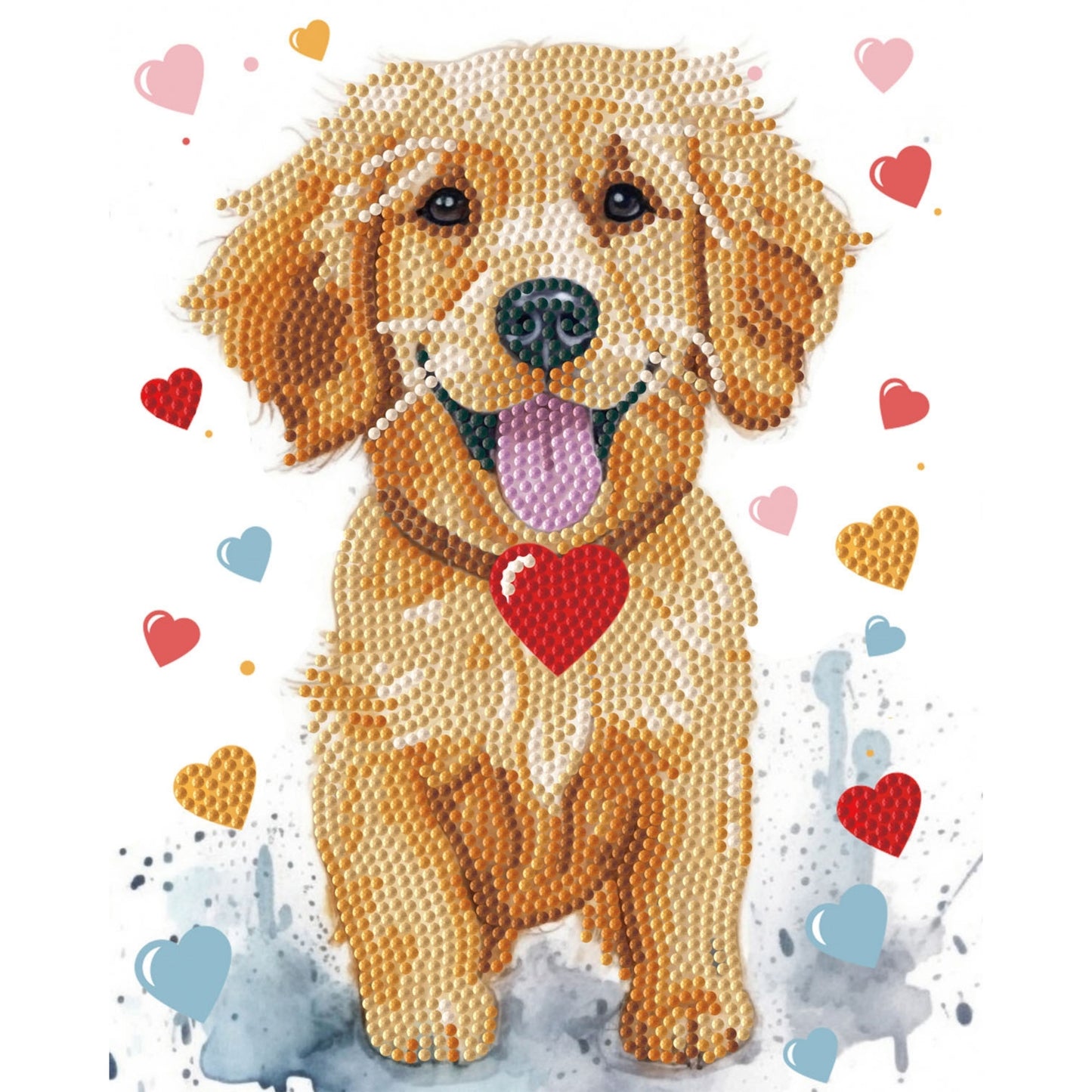 Diamond Dotz Stretched Canvas – Puppy Love – 20 x 25cm