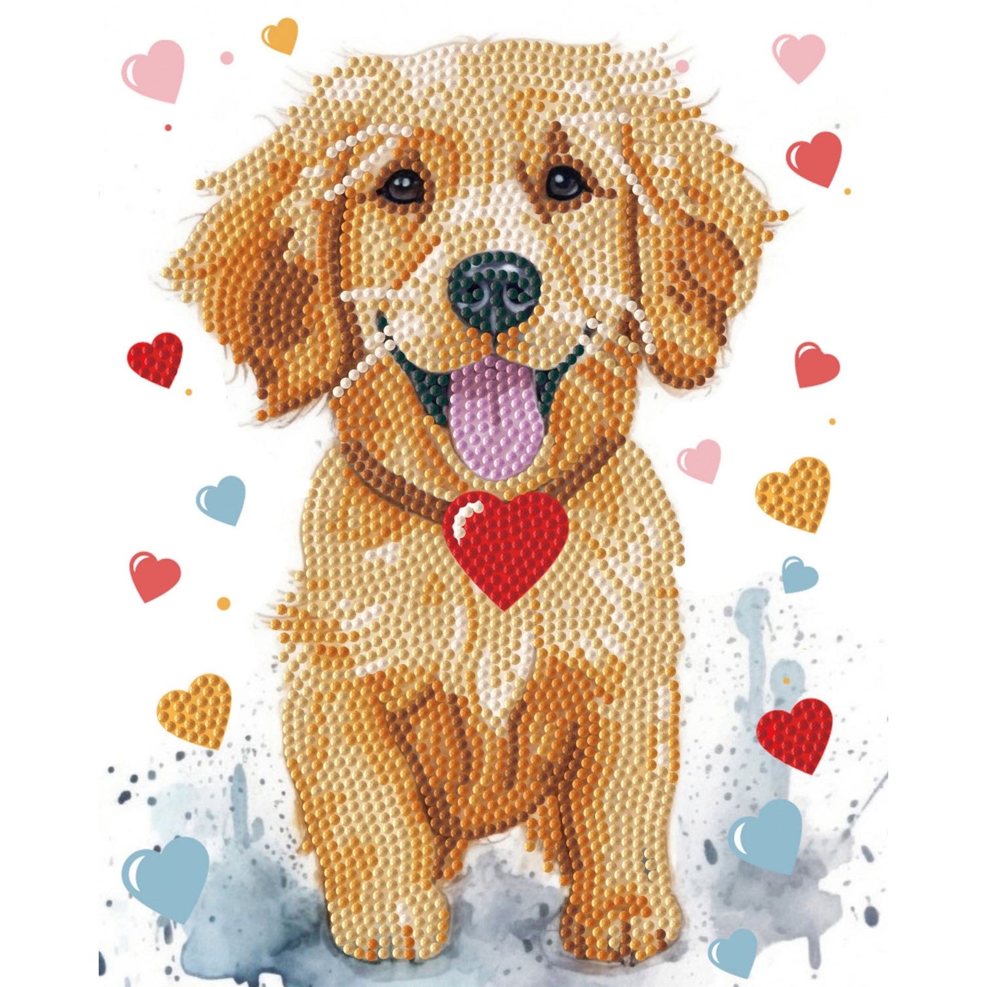 Diamond Dotz Stretched Canvas – Puppy Love – 20 x 25cm