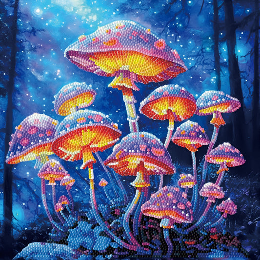 Diamond Dotz Stretched Canvas – Mushroom Moonlight – 30 x 30cm