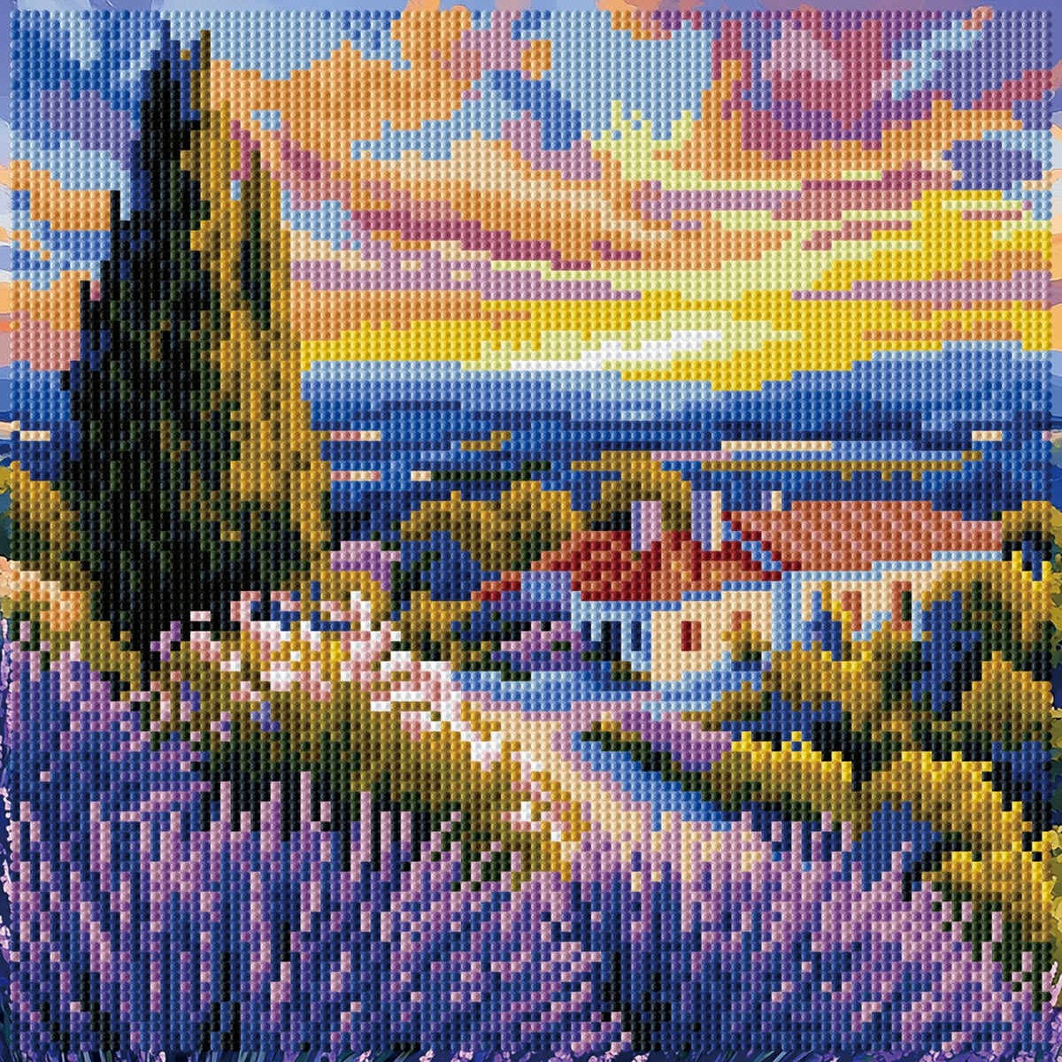 Diamond Dotz Stretched Canvas – Under the Lavender Sky – 30 x 30cm