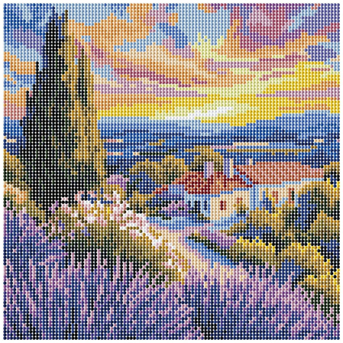 Diamond Dotz Stretched Canvas – Under the Lavender Sky – 30 x 30cm