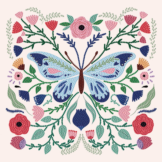 Diamond Dotz Stretched Canvas – Floral Flutter – 30 x 30cm