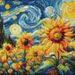 Diamond Dotz Stretched Canvas – Starry Night Sunflowers – 30 x 30cm