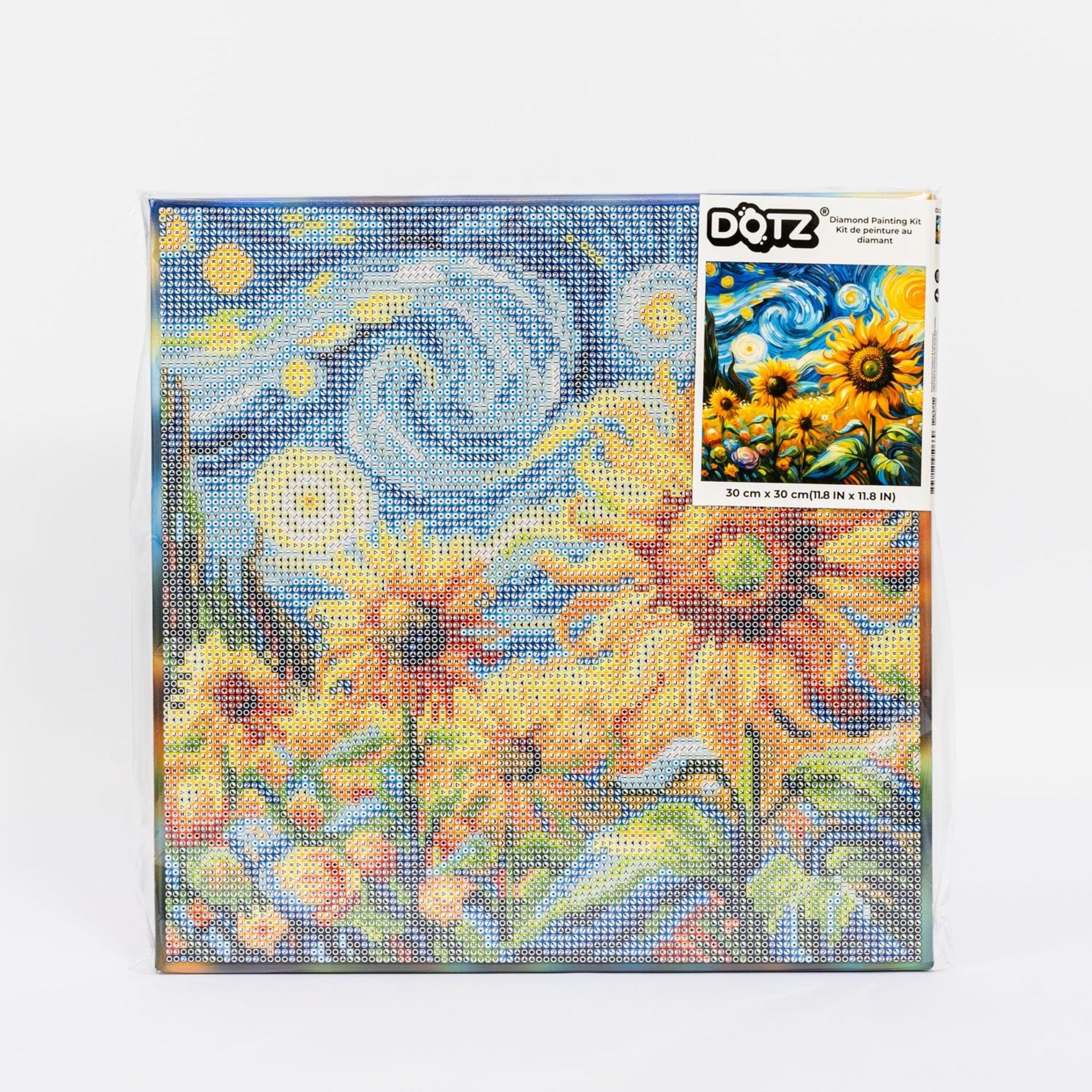 Diamond Dotz Stretched Canvas – Starry Night Sunflowers – 30 x 30cm