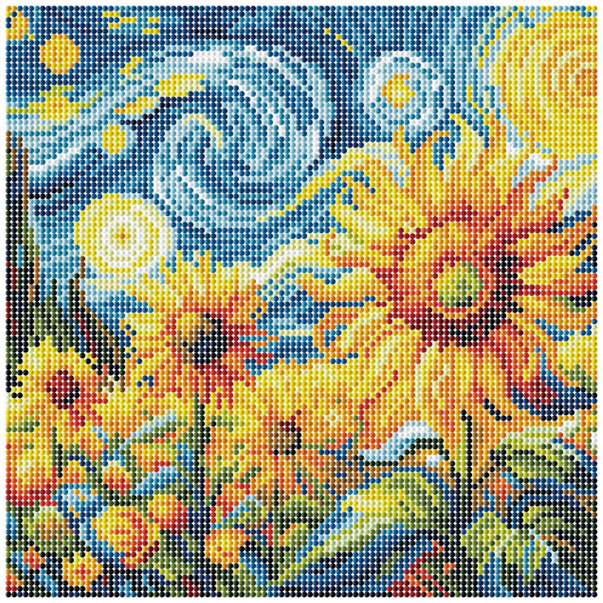 Diamond Dotz Stretched Canvas – Starry Night Sunflowers – 30 x 30cm