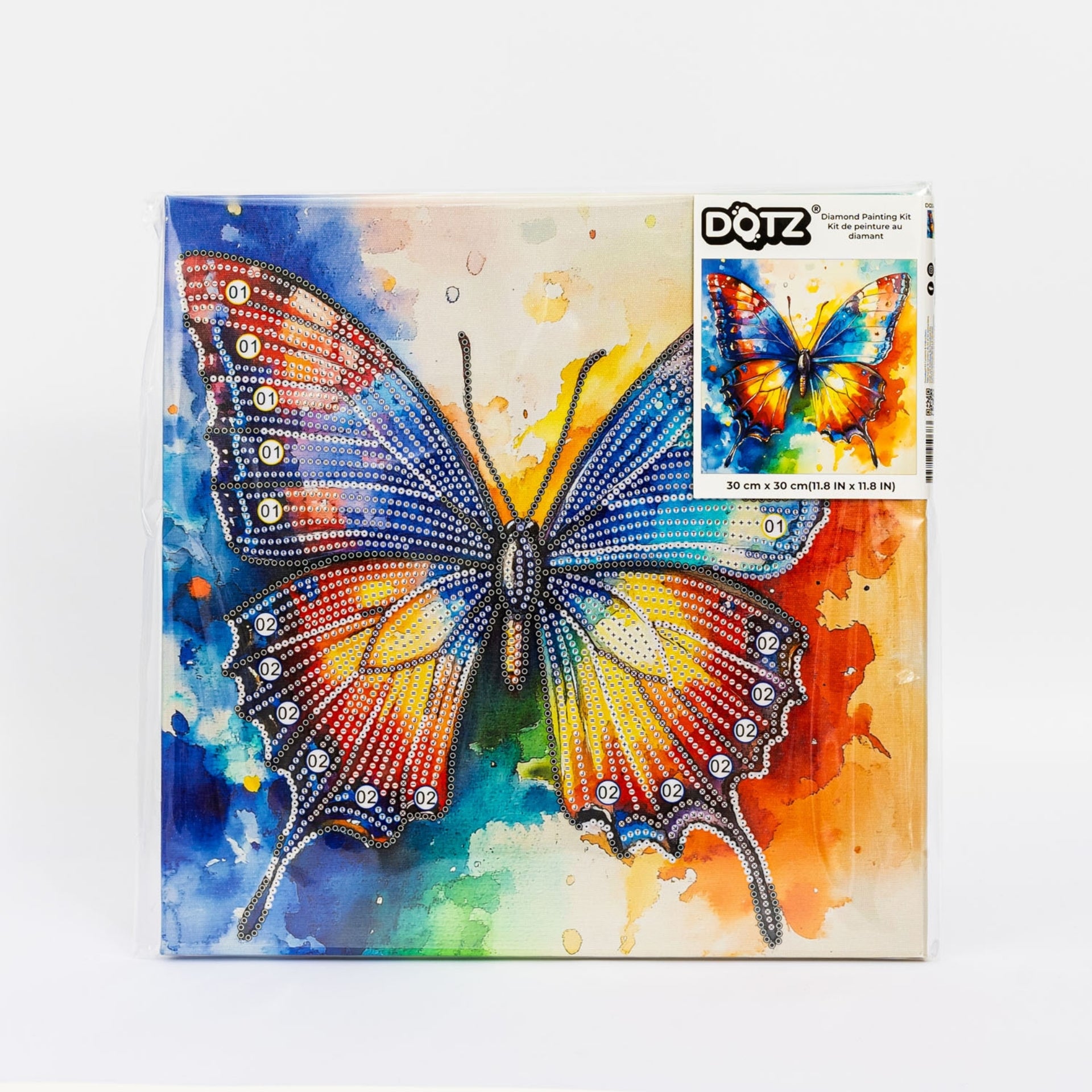 Diamond Dotz Stretched Canvas – Butterfly Flight – 30 x 30cm