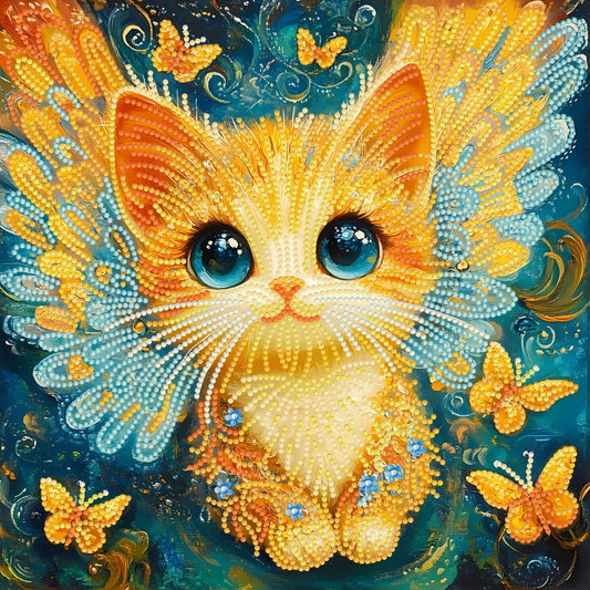 Diamond Dotz Stretched Canvas – Kitten Angel – 30 x 30cm