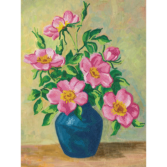 Diamond Dotz Stretched Canvas – Wild Rose Bouquet – 30 x 40cm