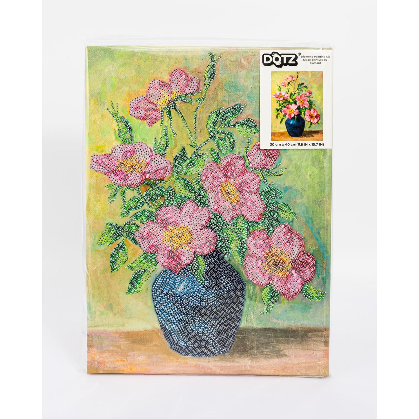 Diamond Dotz Stretched Canvas – Wild Rose Bouquet – 30 x 40cm