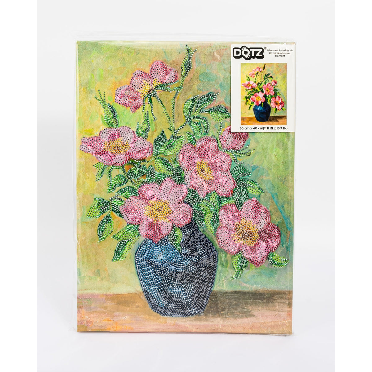 Diamond Dotz Stretched Canvas – Wild Rose Bouquet – 30 x 40cm
