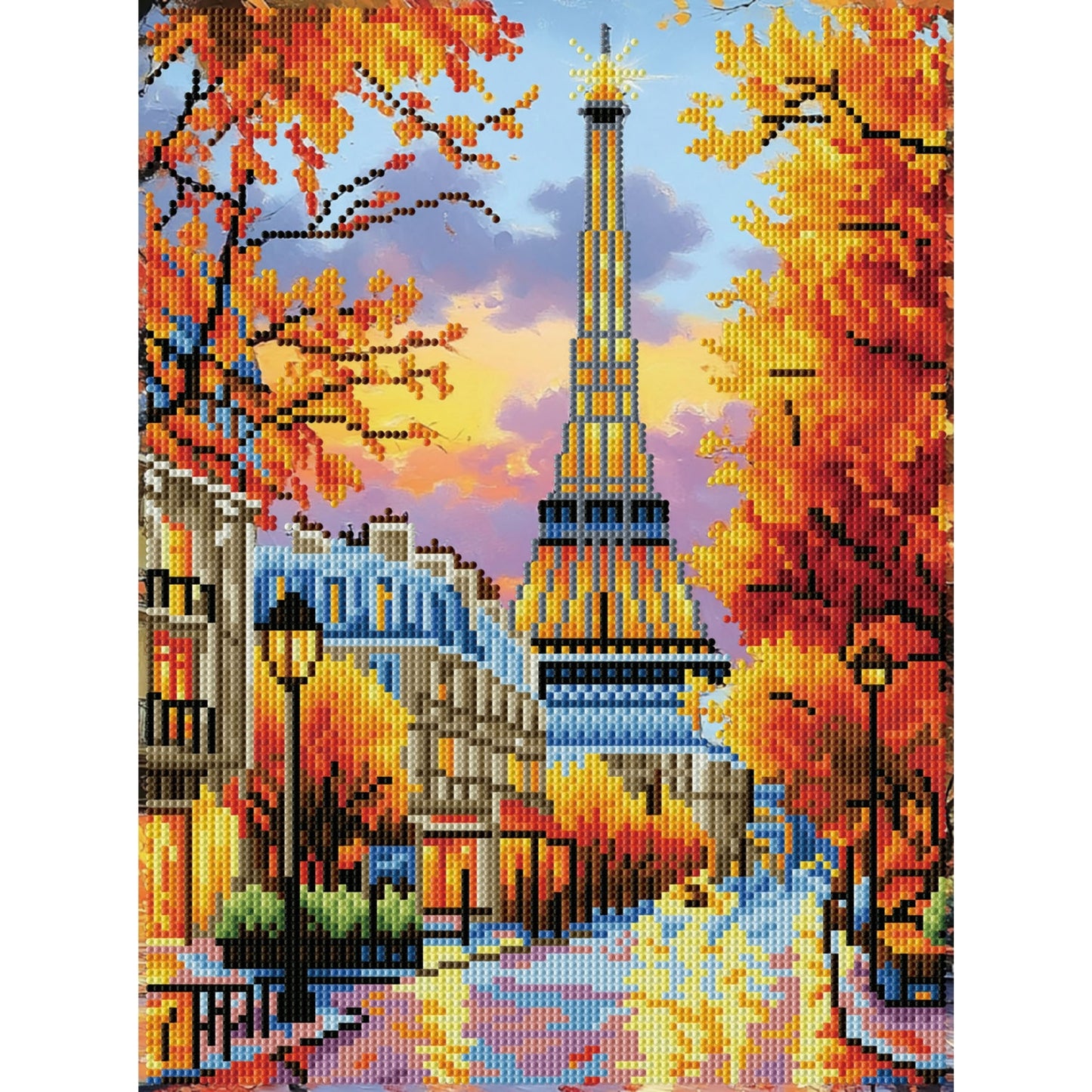 Diamond Dotz Stretched Canvas – Eiffel's Autumn Glow – 30 x 40cm