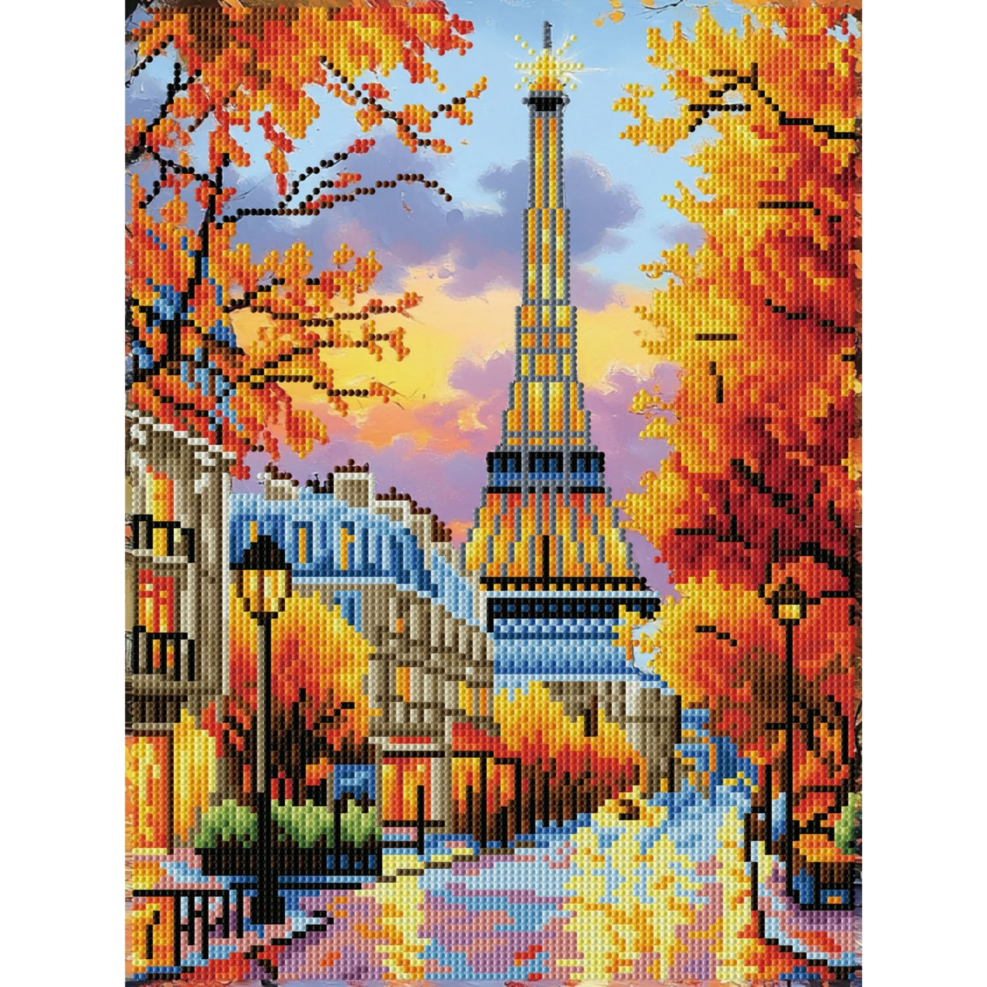 Diamond Dotz Stretched Canvas – Eiffel's Autumn Glow – 30 x 40cm