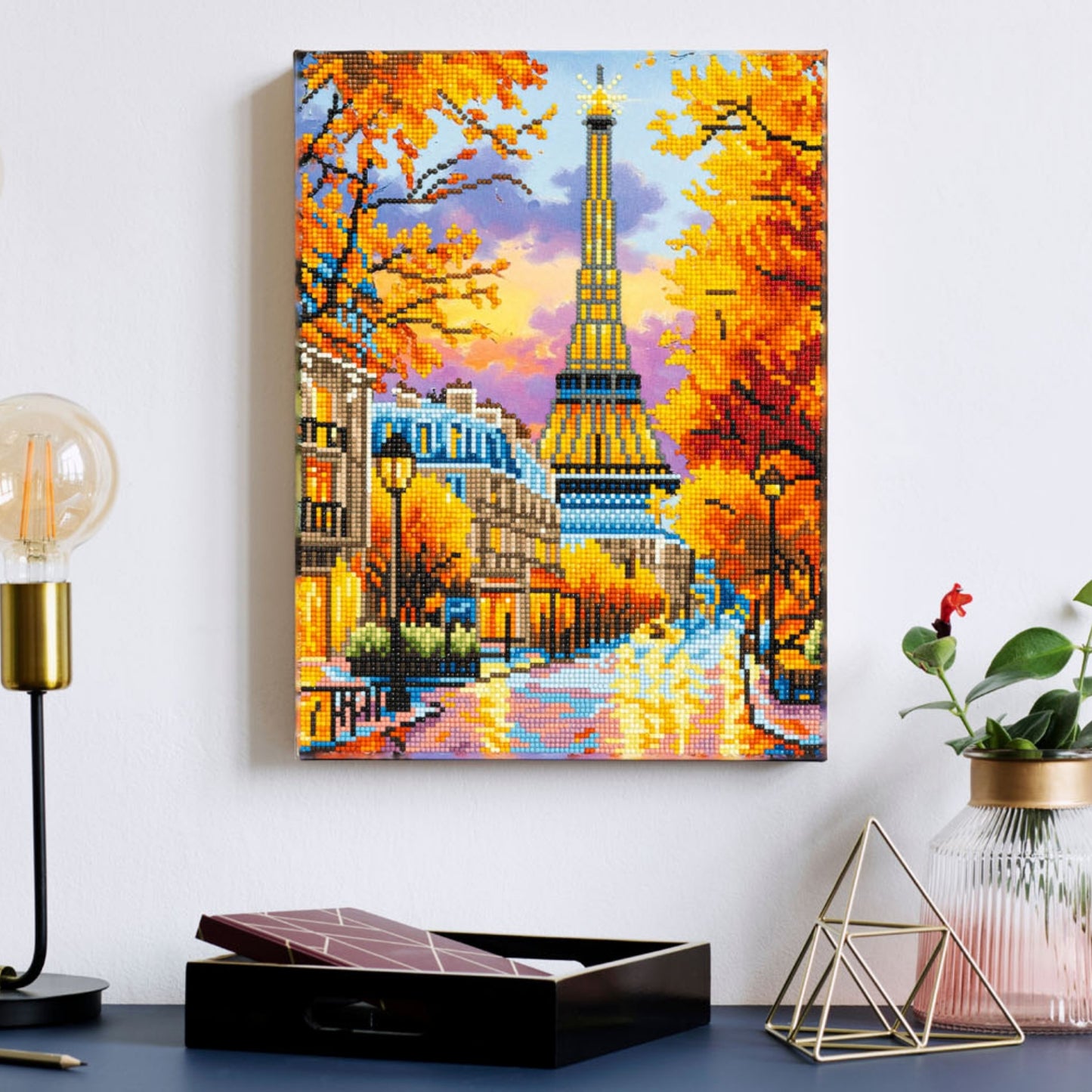 Diamond Dotz Stretched Canvas – Eiffel's Autumn Glow – 30 x 40cm