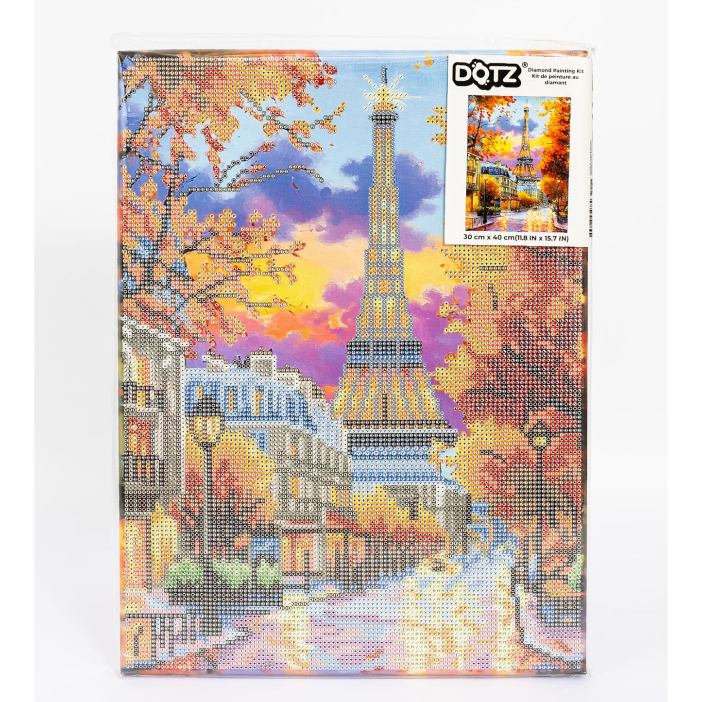 Diamond Dotz Stretched Canvas – Eiffel's Autumn Glow – 30 x 40cm