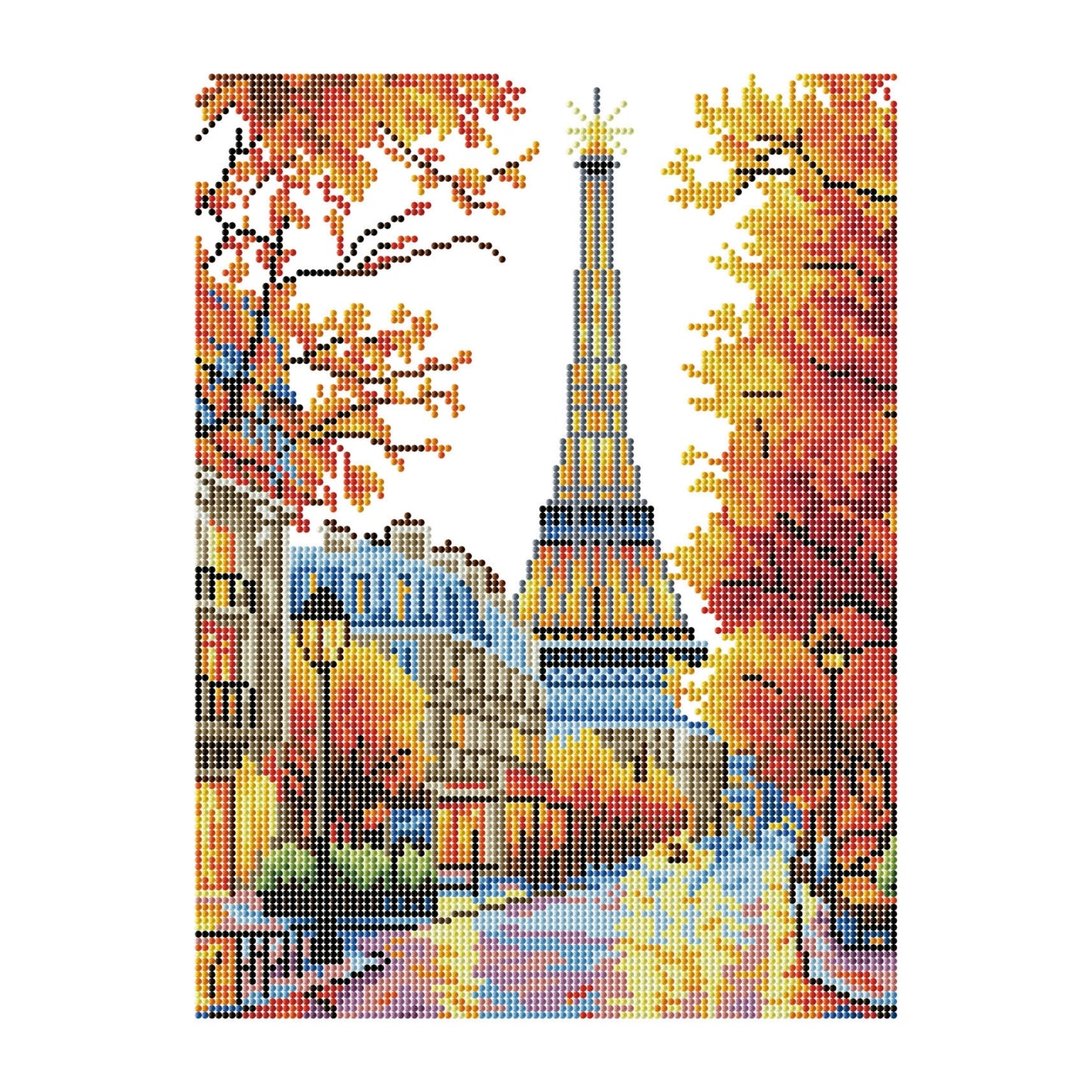 Diamond Dotz Stretched Canvas – Eiffel's Autumn Glow – 30 x 40cm