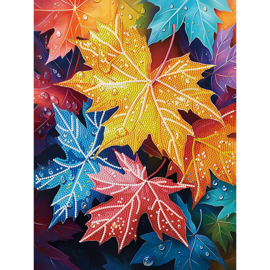 Diamond Dotz Stretched Canvas – Autumn Leaves – 30 x 40cm
