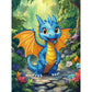 Diamond Dotz Stretched Canvas – Blue Dragon – 30 x 40cm