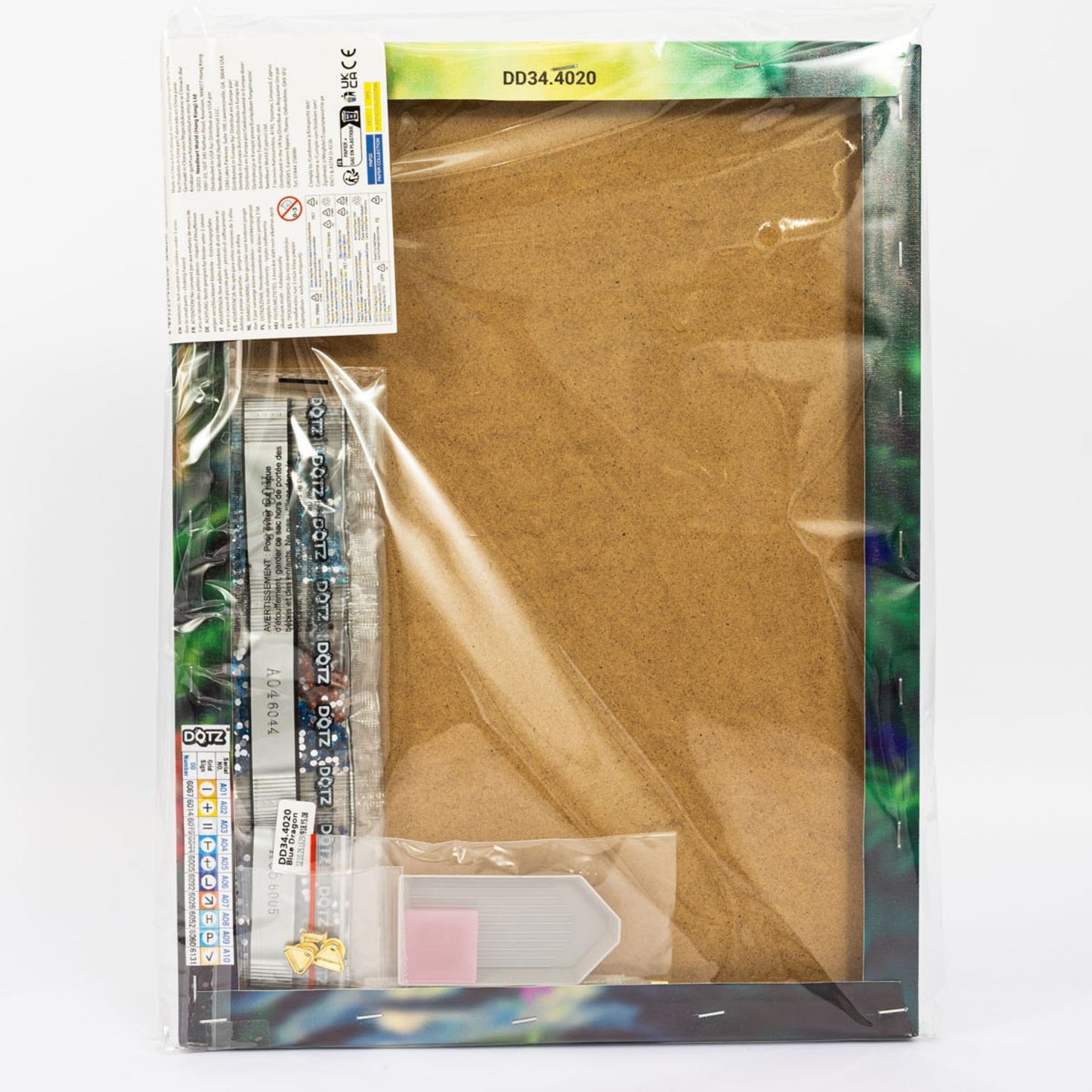 Diamond Dotz Stretched Canvas – Blue Dragon – 30 x 40cm