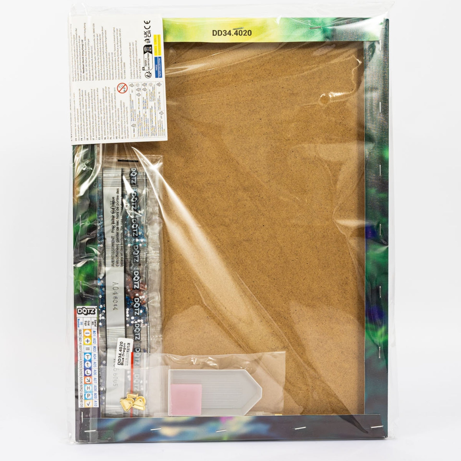 Diamond Dotz Stretched Canvas – Blue Dragon – 30 x 40cm