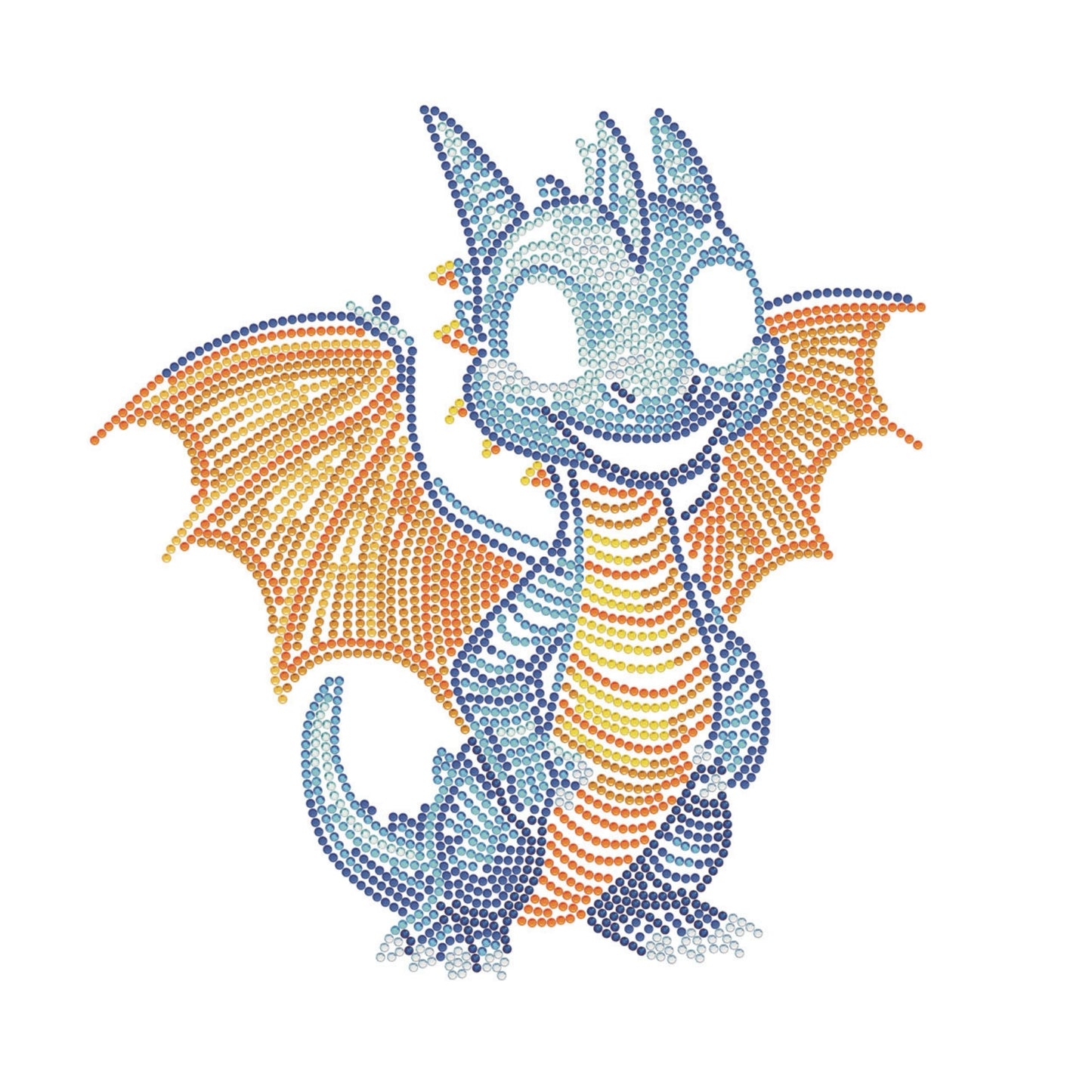 Diamond Dotz Stretched Canvas – Blue Dragon – 30 x 40cm
