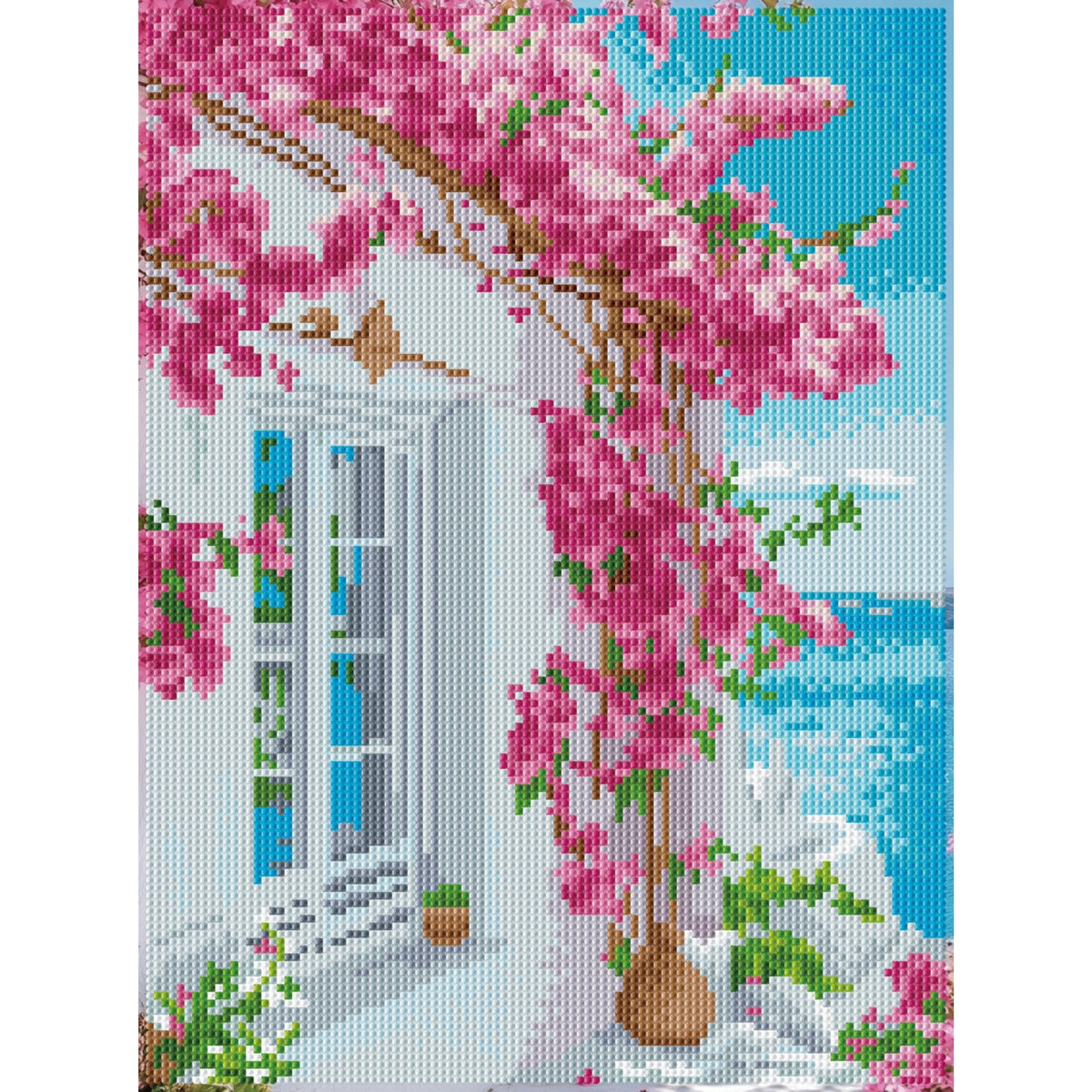 Diamond Dotz Stretched Canvas – Bougainvillea – 30 x 40cm