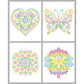 Diamond Dotz Neon Flock Black Set – Neon Mandalas – 4 Pack (20 x 25cm)